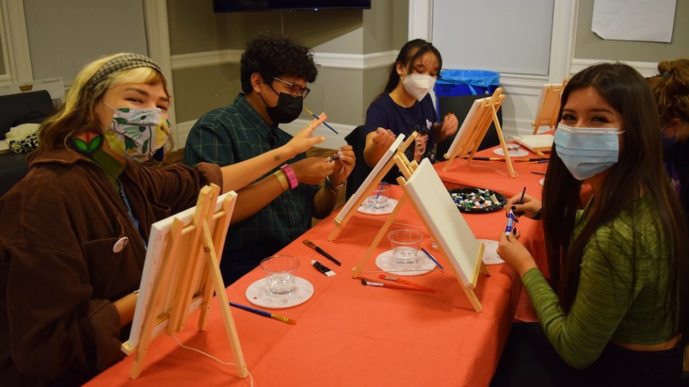 Students painting